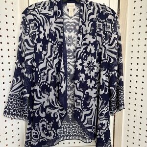 Chico's Blue and White Women's Cardigan